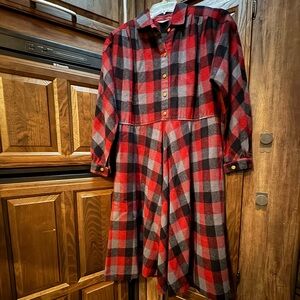 Christian Dior Plaid Wool Dress. SZ XL to 1X.